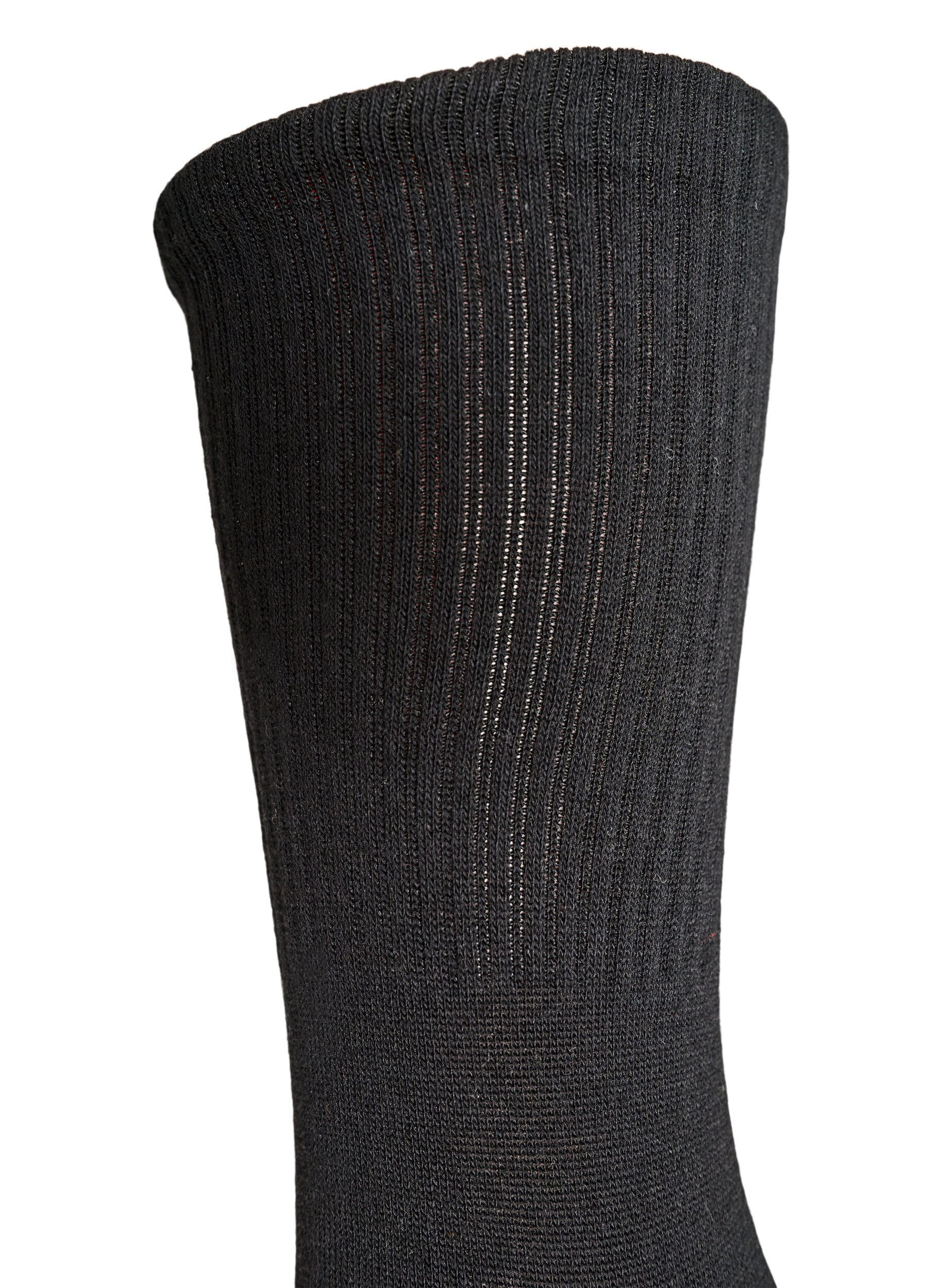 ZizziGerippte Socke aus Baumwolle, Schwarz, Packshot image number 2