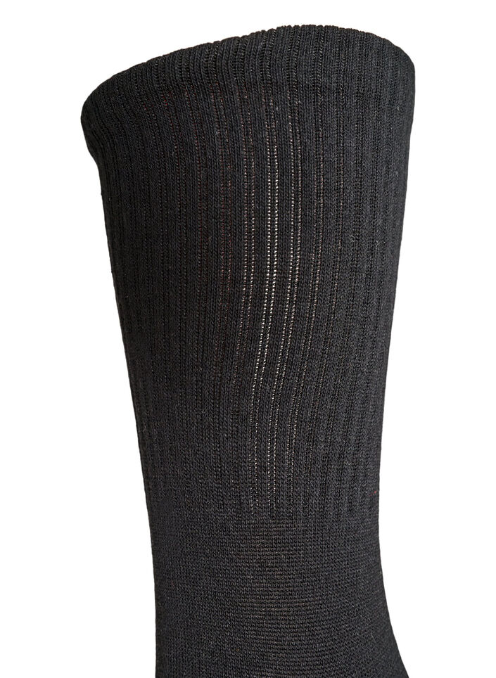 Gerippte Socke aus Baumwolle, Schwarz, Packshot image number 2