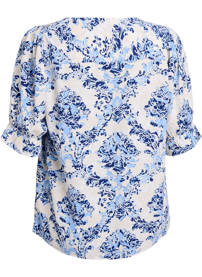 Bluse mit 1/2 &Auml;rmeln, Beige, Packshot image number 1