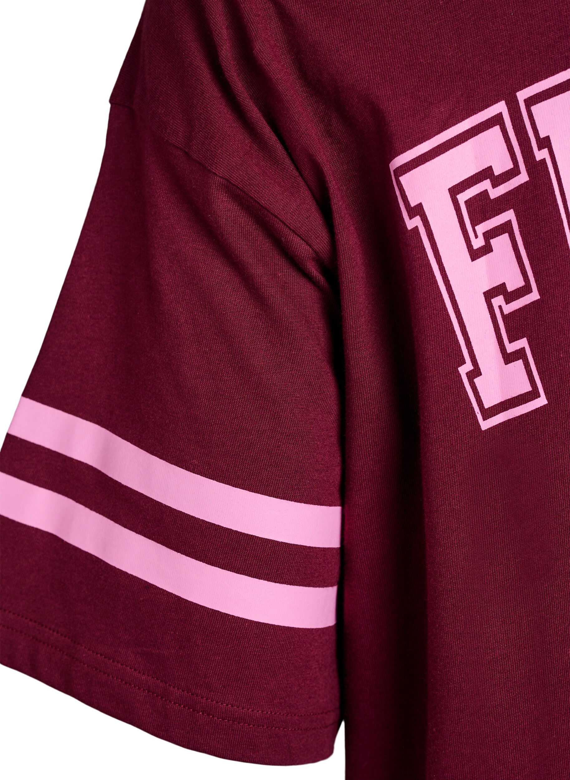Zizzi Sportliches T-Shirtkleid aus Baumwolle., Dunkles Bordeaux, Packshot image number 4