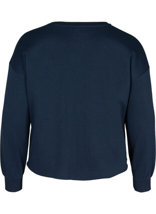 Cropped Sweatshirt mit Rundhals, Navy Blazer, Packshot image number 1