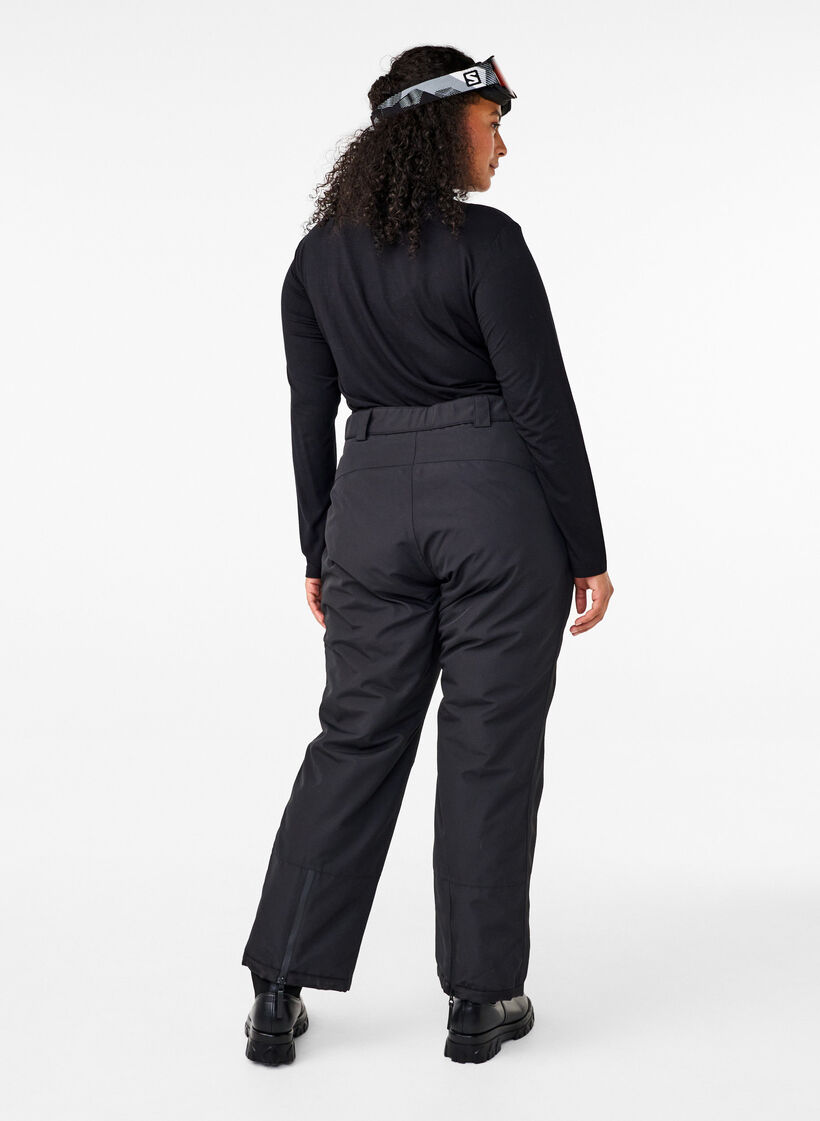 Skihose mit Taschen und verstellbarer Taille, Schwarz, Model image number 1
