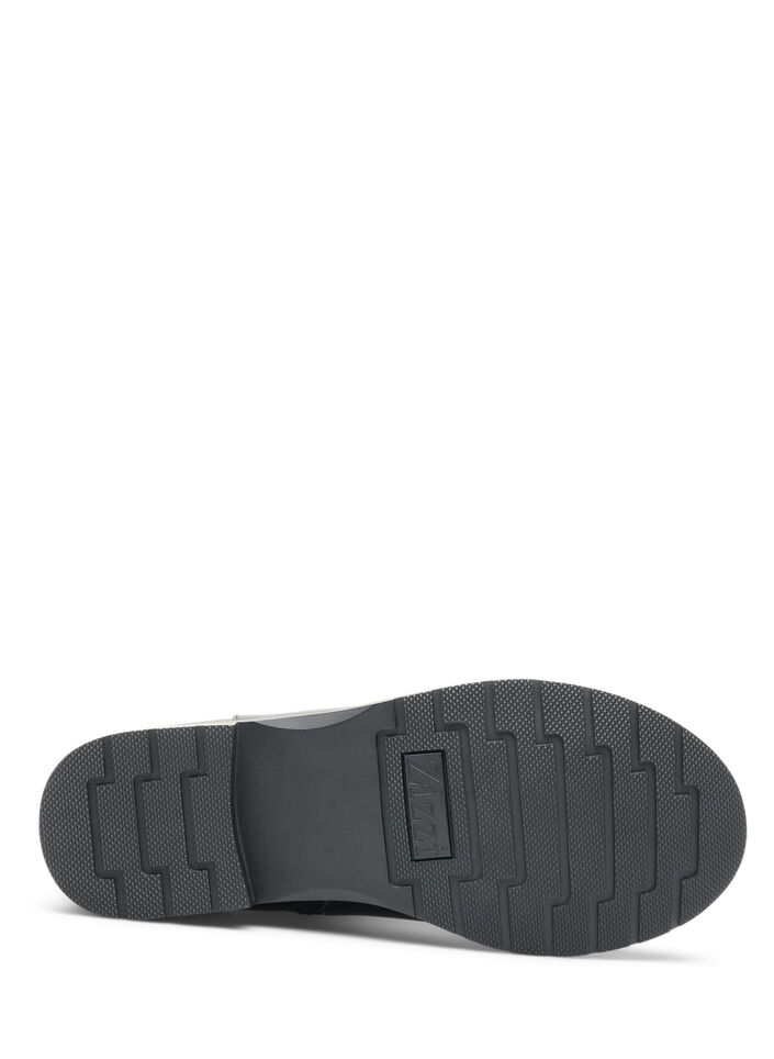 Chelsea-Boot aus Leder mit Elastikeinsatz, Schwarz, Packshot image number 3