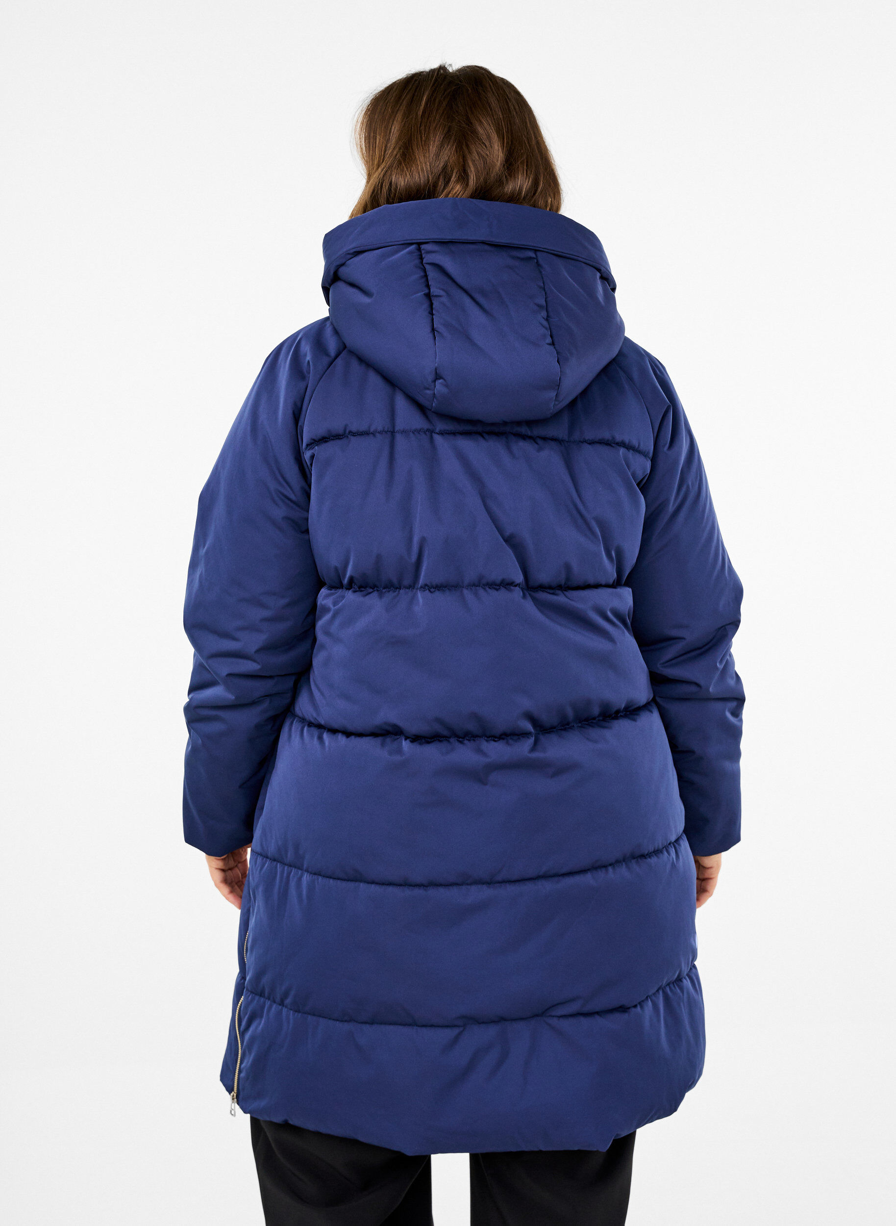 Zizzi Pufferjacke mit Kapuze, Blau, Model image number 2