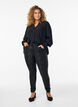 Bluse mit R&uuml;schenkragen und Raffung, Schwarz, Model image number 1