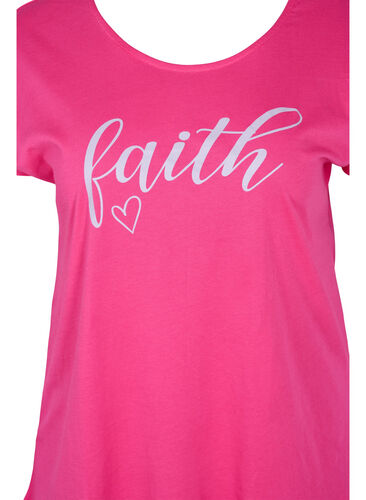 Lockeres kurzärmeliges Baumwoll-T-Shirt, Beetroot Pur Faith, Packshot image number 2