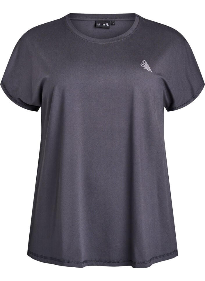 Einfarbiges Trainings-T-Shirt, Grau, Packshot image number 0