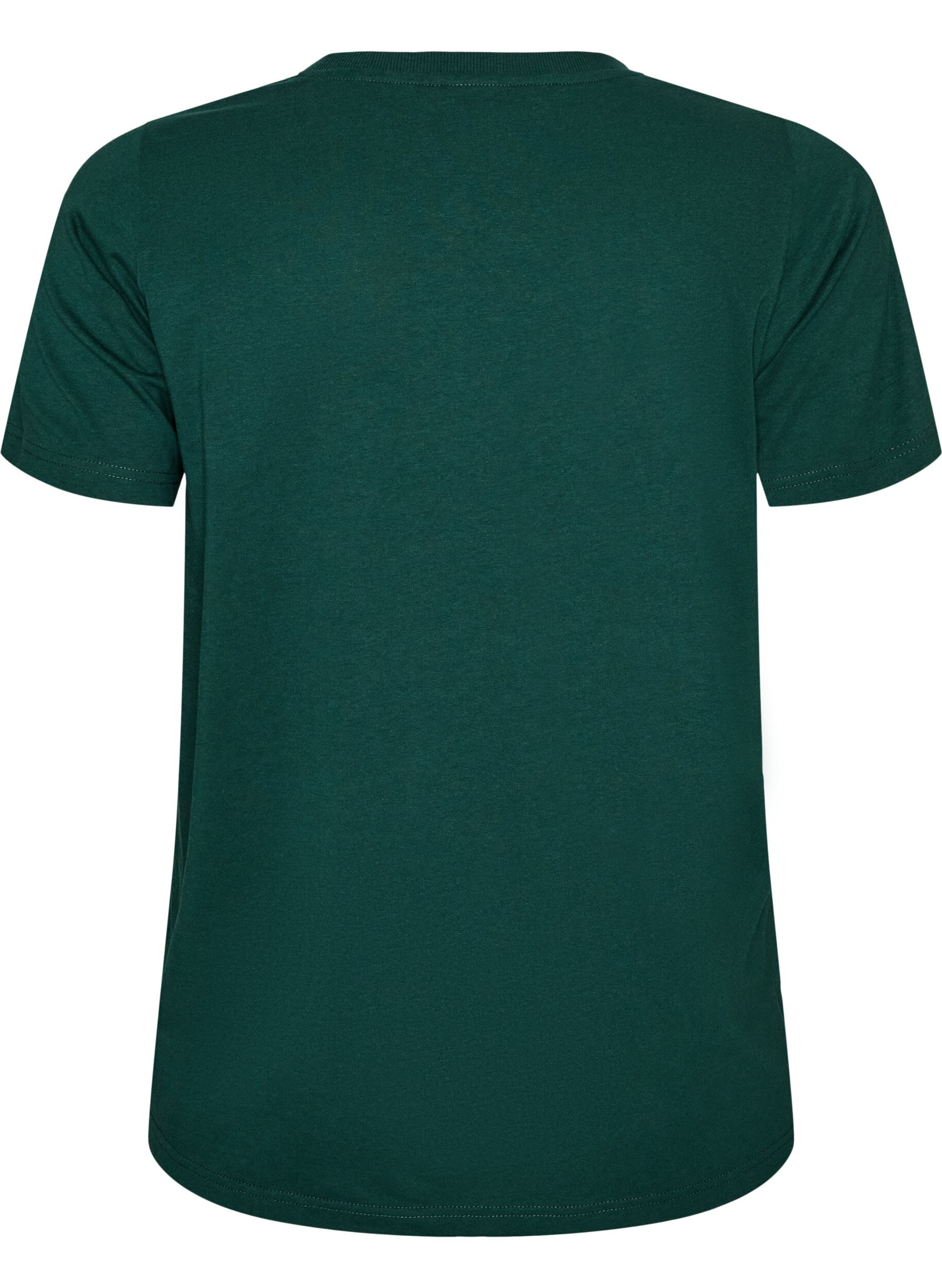ZizziWeihnachts-T-Shirt aus Bio-Baumwolle, Gr&uuml;n, Packshot image number 1