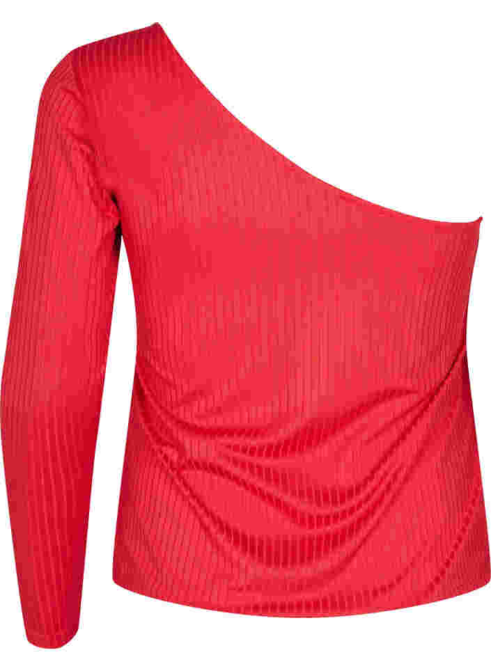 One -Shoulder Bluse, Tango Red, Packshot image number 1
