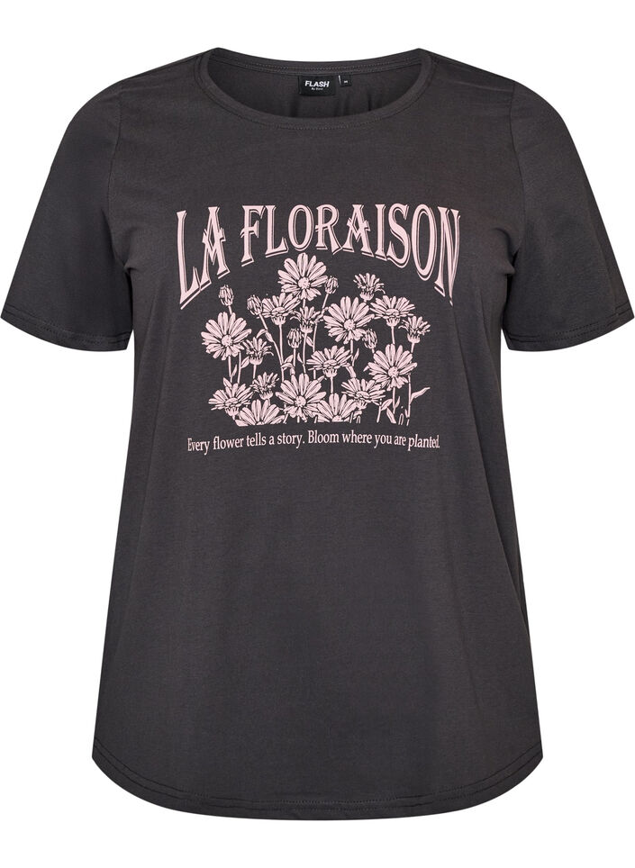 T-Shirt mit Print, Grau, Packshot image number 0