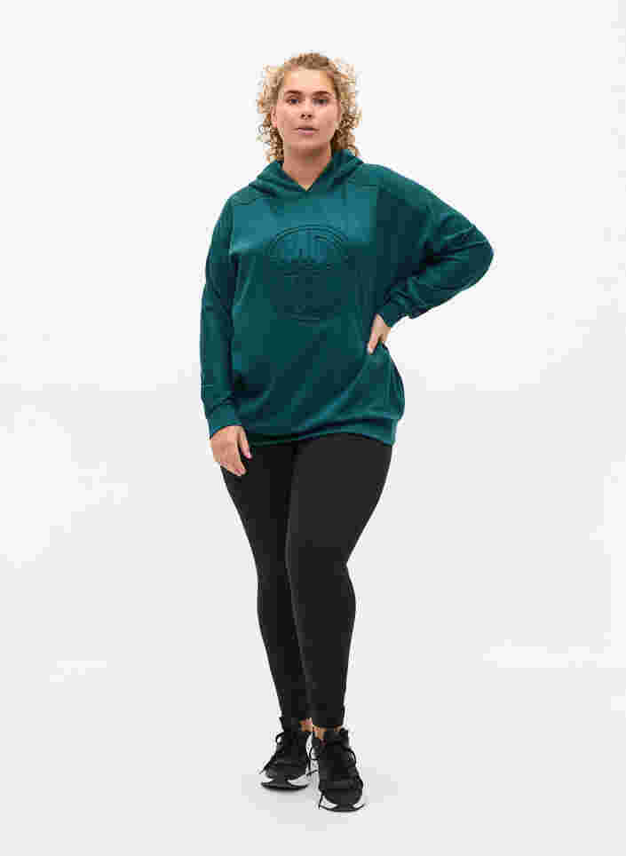 Lockeres Sweatshirt mit Kapuze, Deep Teal, Model image number 3