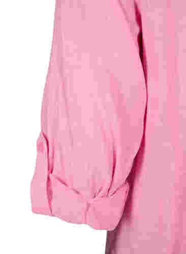 Hemdbluse aus Baumwolle mit V-Ausschnitt, Rosebloom, Packshot image number 3