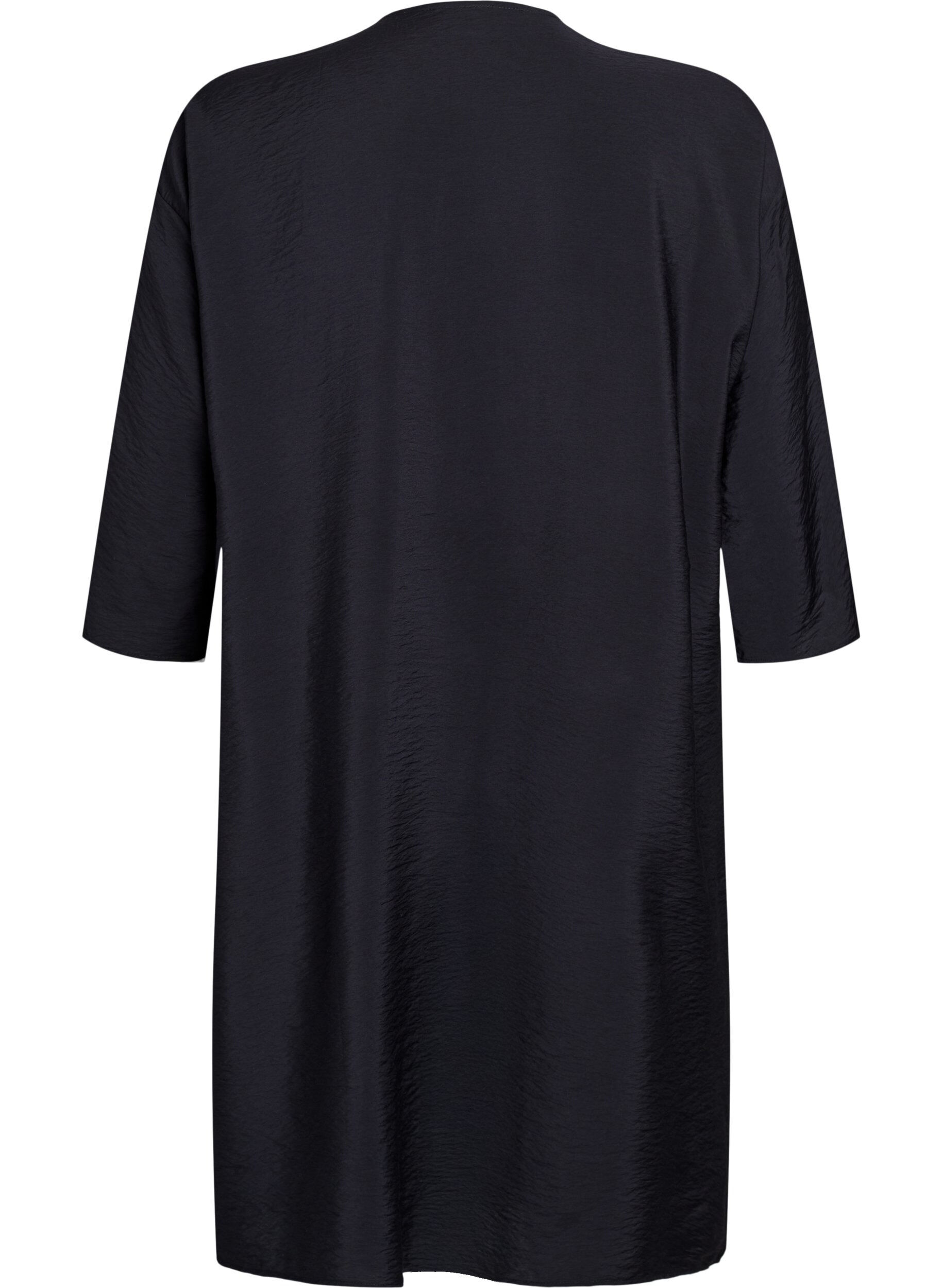 Zizzi Viskose-Kimono mit 3/4-&Auml;rmeln, Schwarz, Packshot image number 1