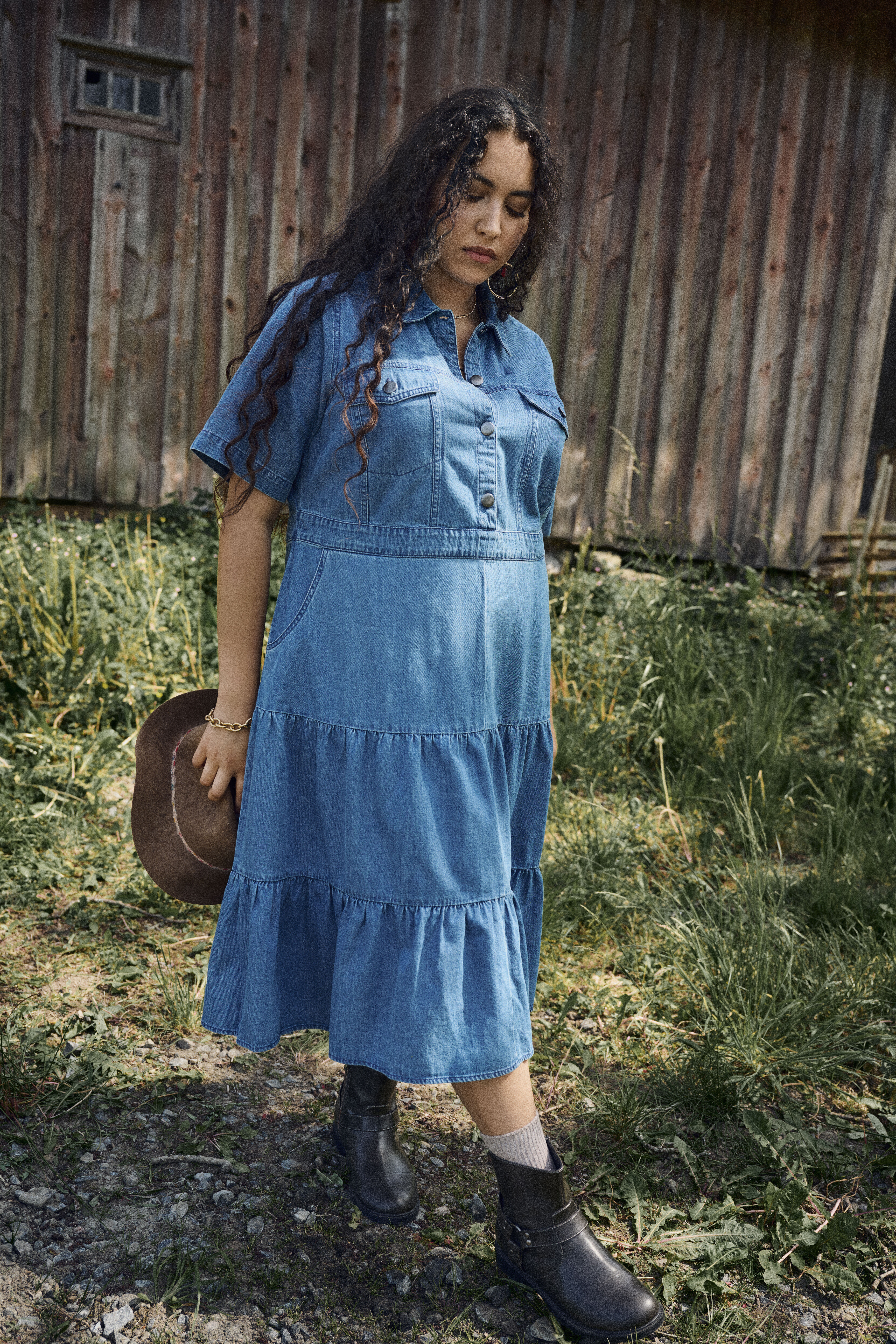 Zizzi Midikleid aus Denim, , Model