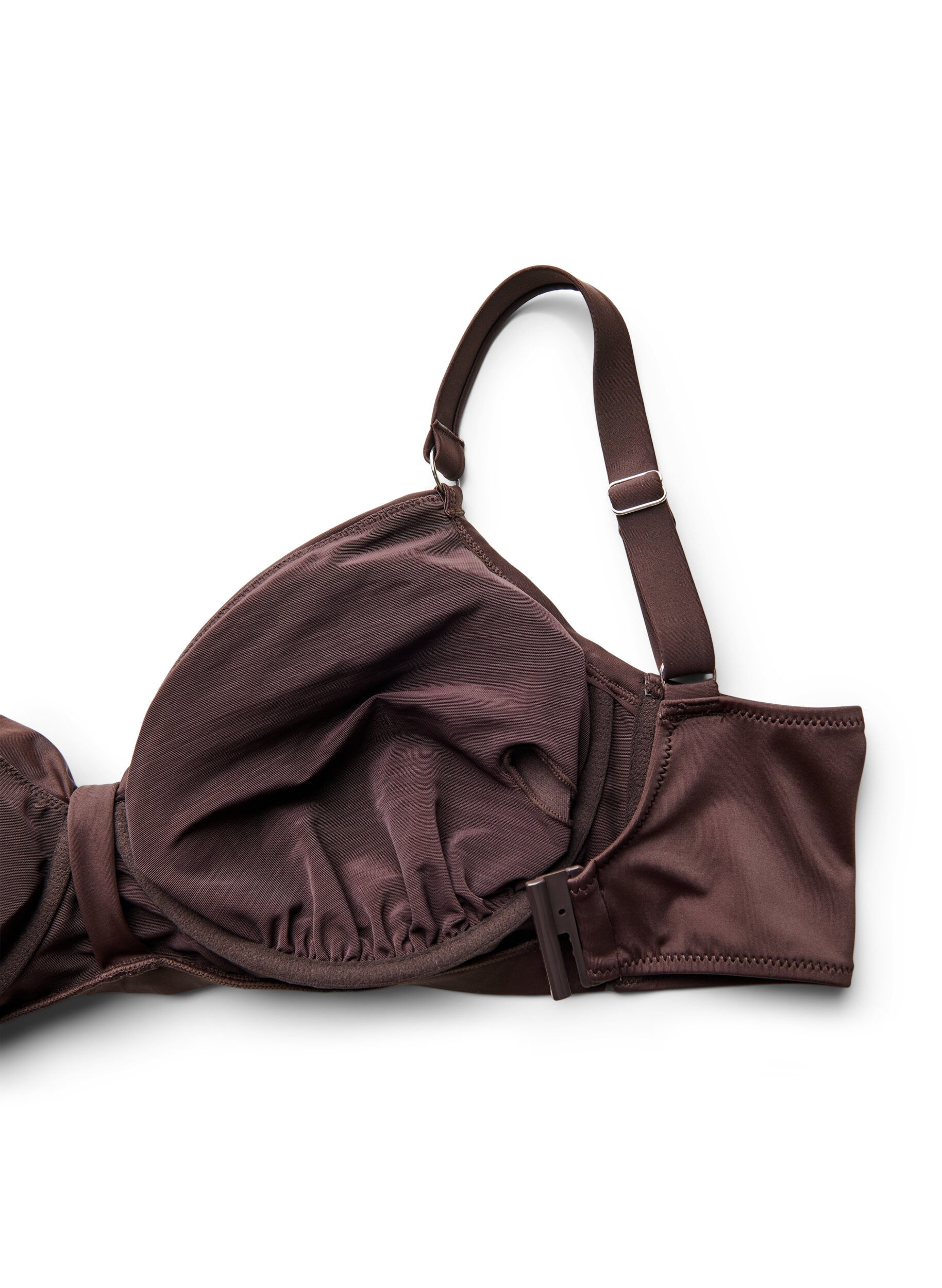 Zizzi Bikini-BH mit B&uuml;gel und Drapierung, Braun, Packshot image number 3