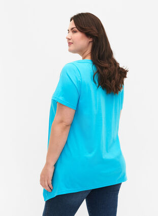 Baumwoll-T-Shirt mit kurzen Ärmeln, Blue Atoll Sunshine, Model image number 1