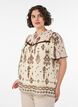 Bluse mit Muster und H&auml;kelborte, Beige, Model image number 0