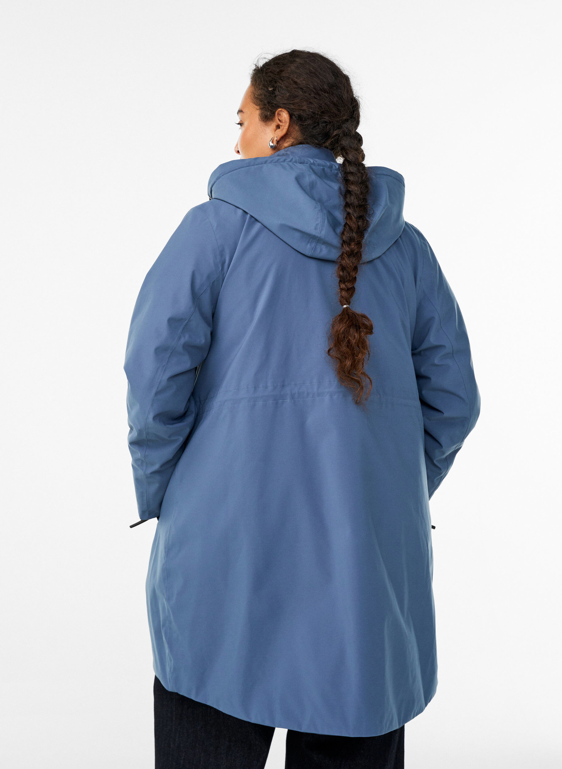 Zizzi Wattierter Funktions-Winterparka, Blau, Model image number 2