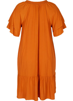 Kurzarm Kleid mit A-Line und Taschen, Autumnal, Packshot image number 1