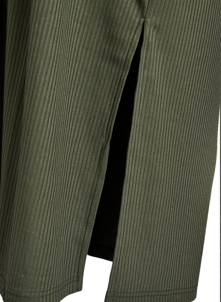 Maxikleid aus Jersey mit Kragen und kurzen Ärmeln, Grün, Packshot image number 3