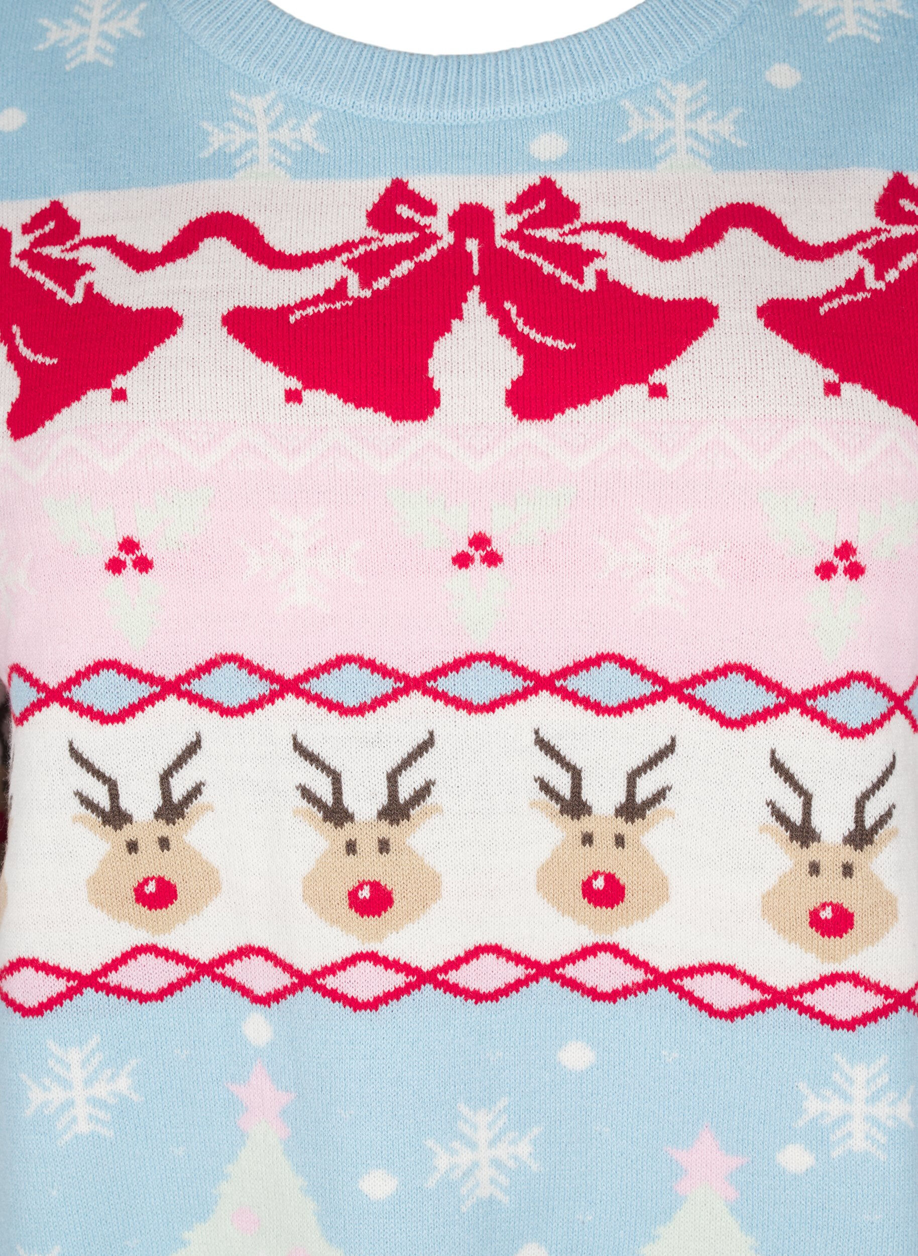 Zizzi Weihnachtspullover, Cerulean Comb, Packshot image number 2