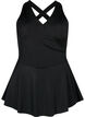 Badekleid mit gekreuztem Rücken und Rock, Black, Packshot image number 0