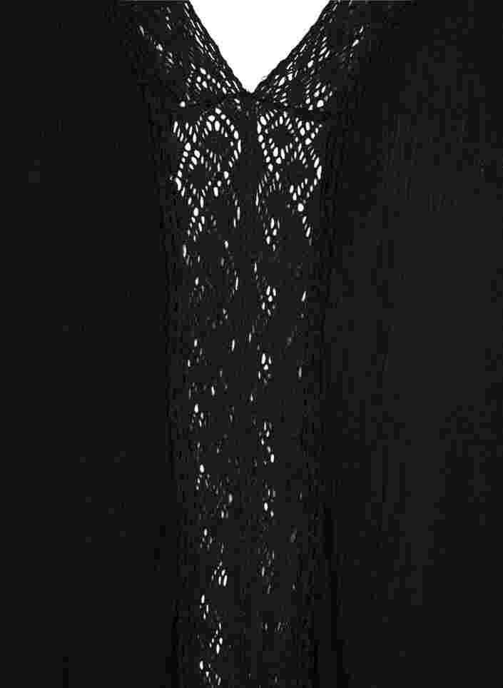 Strandkleid aus Viskose mit Spitzendetails, Black, Packshot image number 2