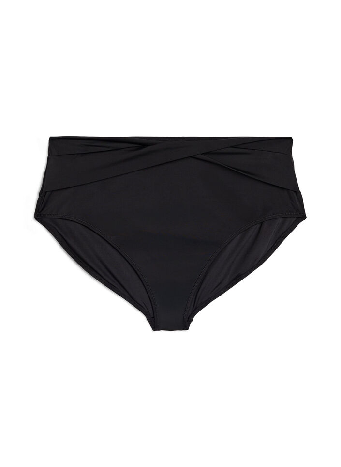 Bikini-Slip mit Wickeldetail, Schwarz, Packshot image number 0