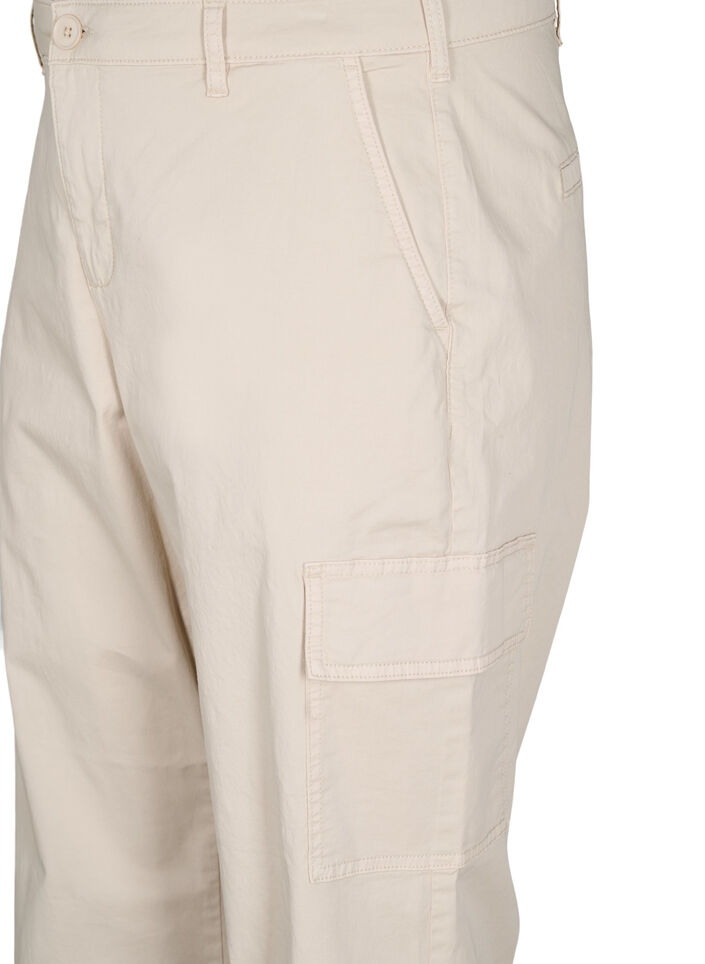 Cargohose mit hoher Taille, Beige, Packshot image number 2