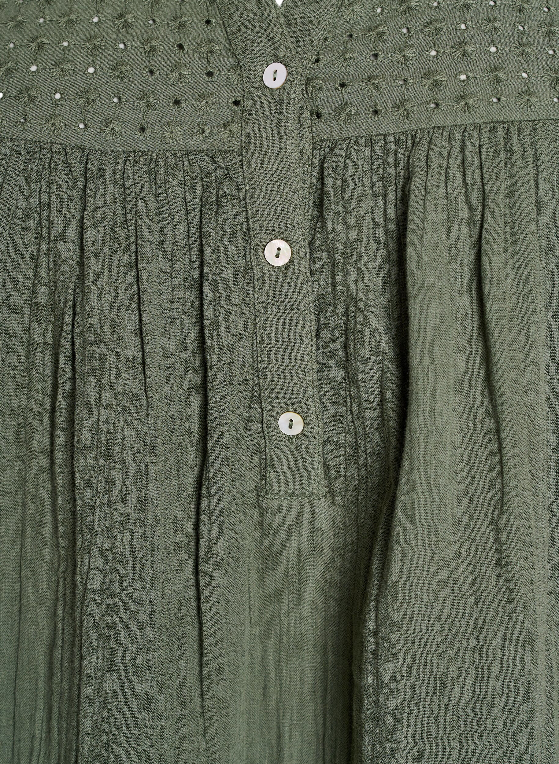 ZizziBluse aus Baumwollmusselin mit Lochstickerei, Gr&uuml;n, Packshot image number 2