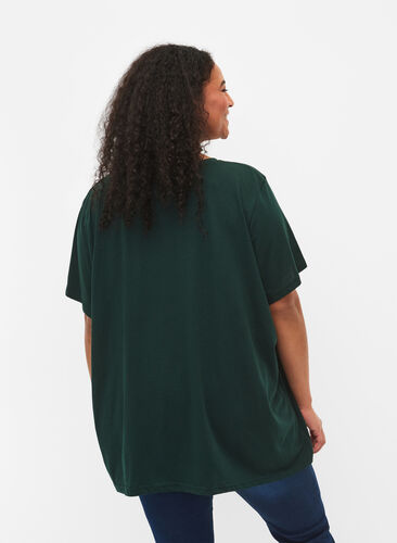 Kurzärmeliges T-Shirt mit V-Ausschnitt, Pine Grove, Model image number 1