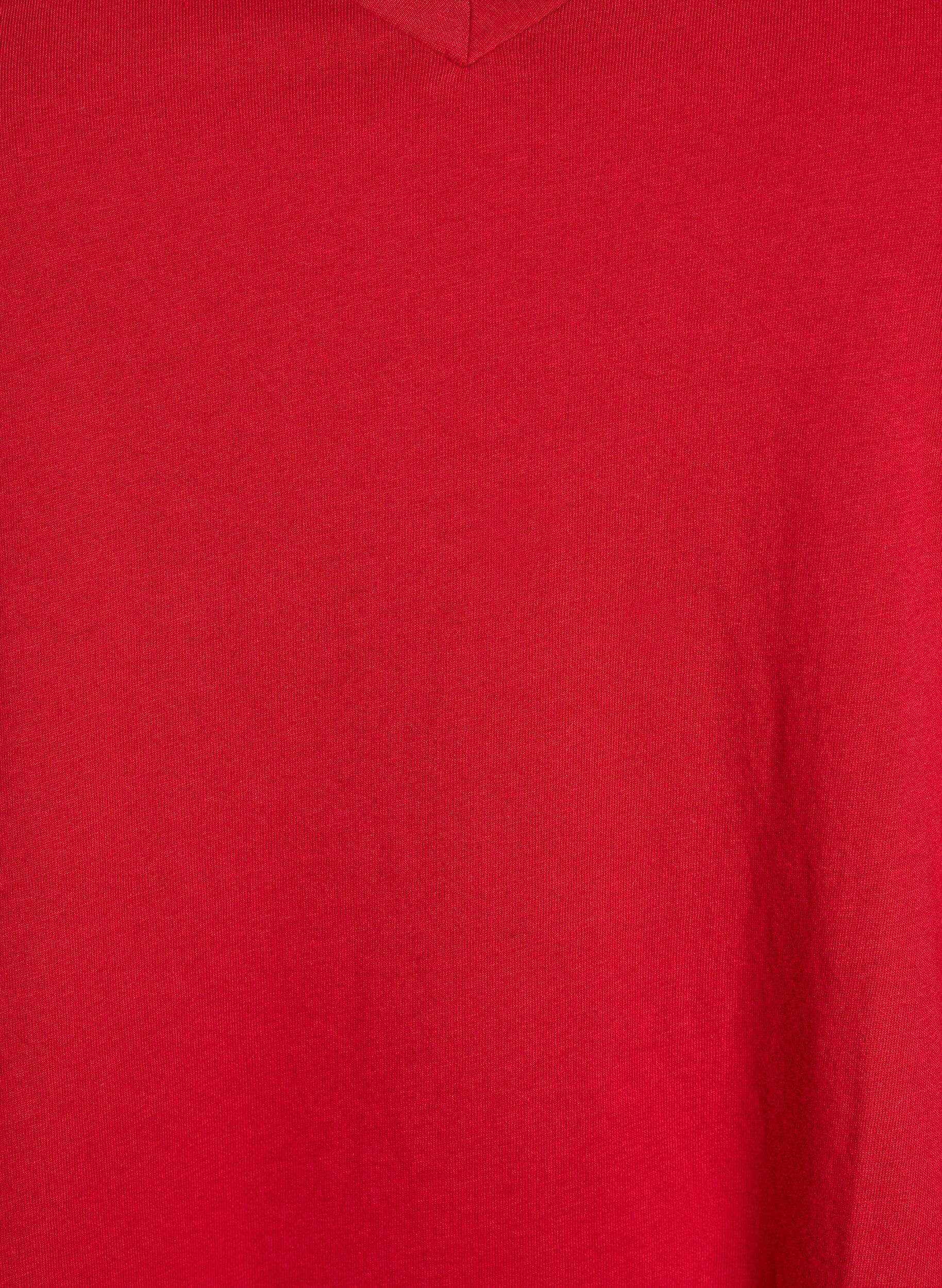 Zizzi T-Shirt aus Baumwolle mit kurzen Spitzen&auml;rmeln, Rot, Packshot image number 2