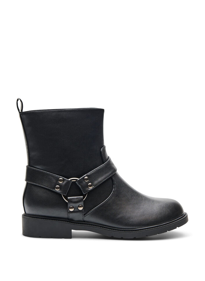 Kurzer Bikerstiefel, Schwarz, Packshot