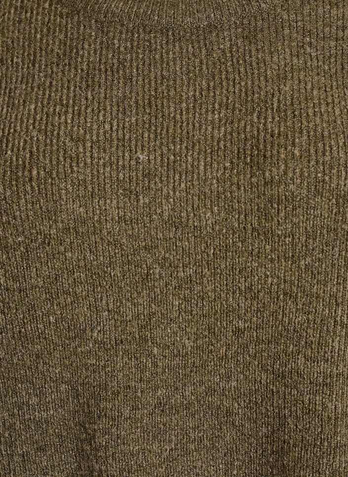 Melierte Strickbluse mit Rundhalsausschnitt, Grün, Packshot image number 2