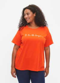 FLASH - T-Shirt mit Motiv, Orange.com, Model