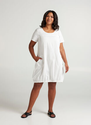 Kleid mit Taschen, Bright White, Model image number 2