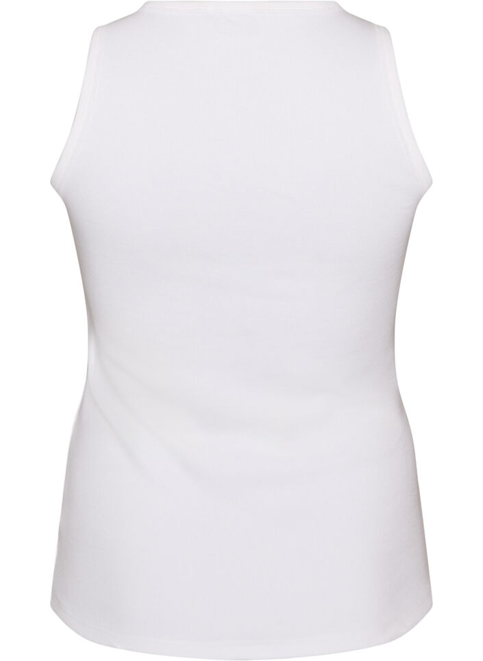 Ripptop aus Baumwolle mit hohem Kragen, Wei&szlig;, Packshot image number 1
