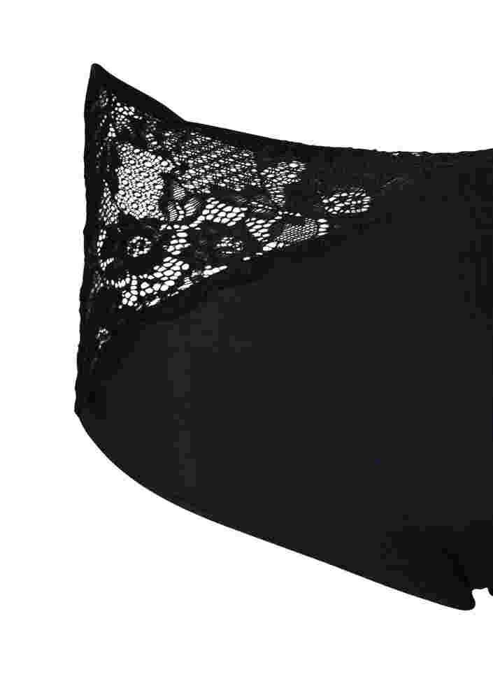 Unterwäsche mit hoher Taille und Spitze, Black, Packshot image number 2