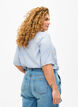 Bluse aus Viskose mit V-Ausschnitt und Aufdruck, Blau, Model image number 2
