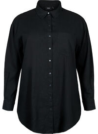 Long shirt in linen-viscose blend