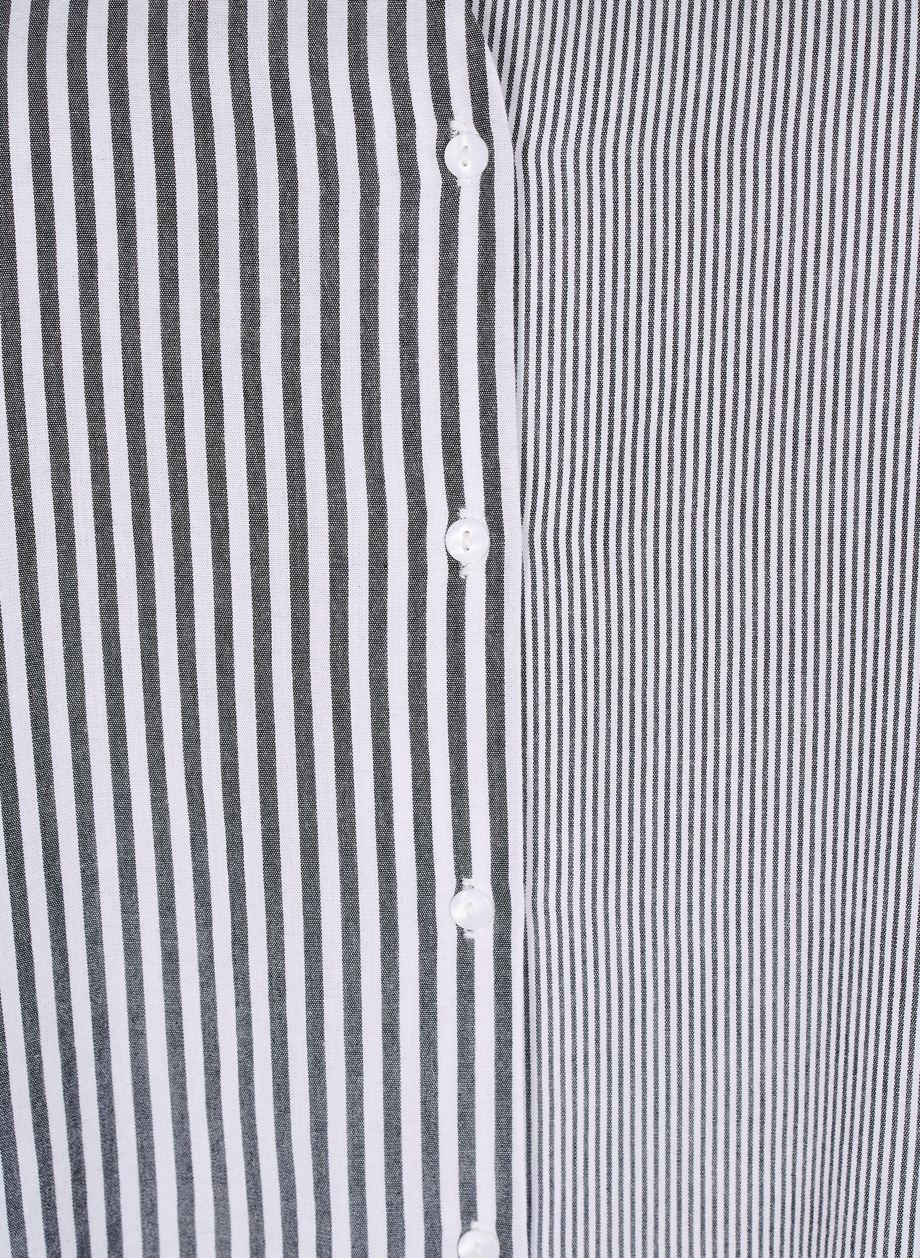 Zizzi Gestreifte Tunika mit 3/4-&Auml;rmeln, Schwarz, Packshot image number 2