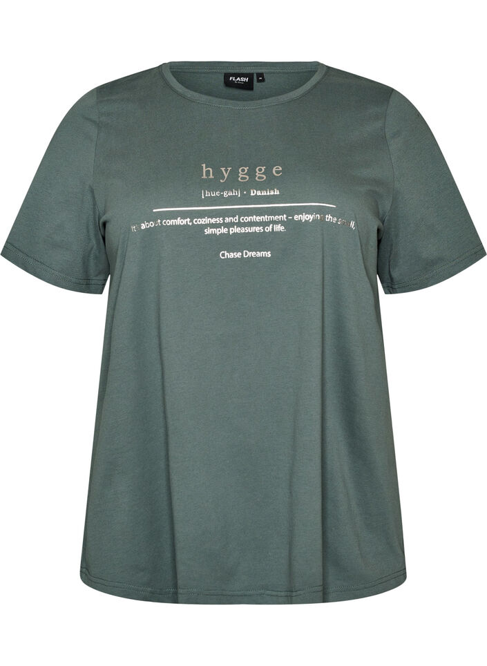 T-Shirt mit Print, Gr&uuml;n, Packshot image number 0