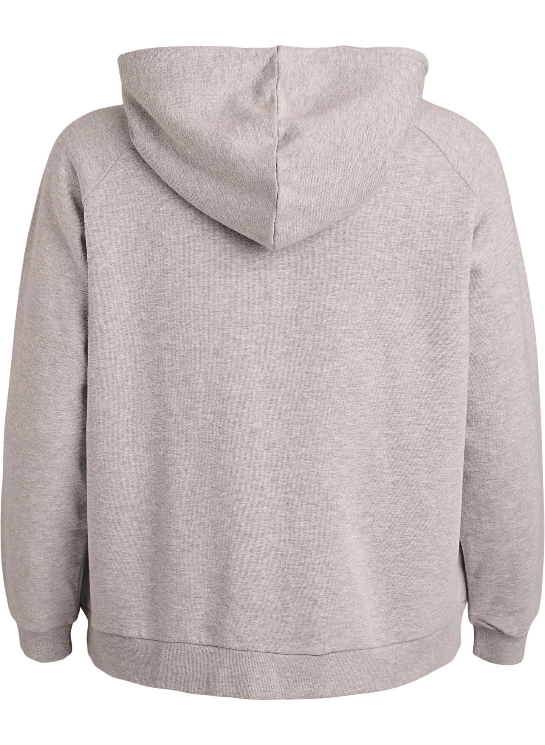 Zizzi Hoodie mit Rei&szlig;verschluss, Grau, Packshot image number 1