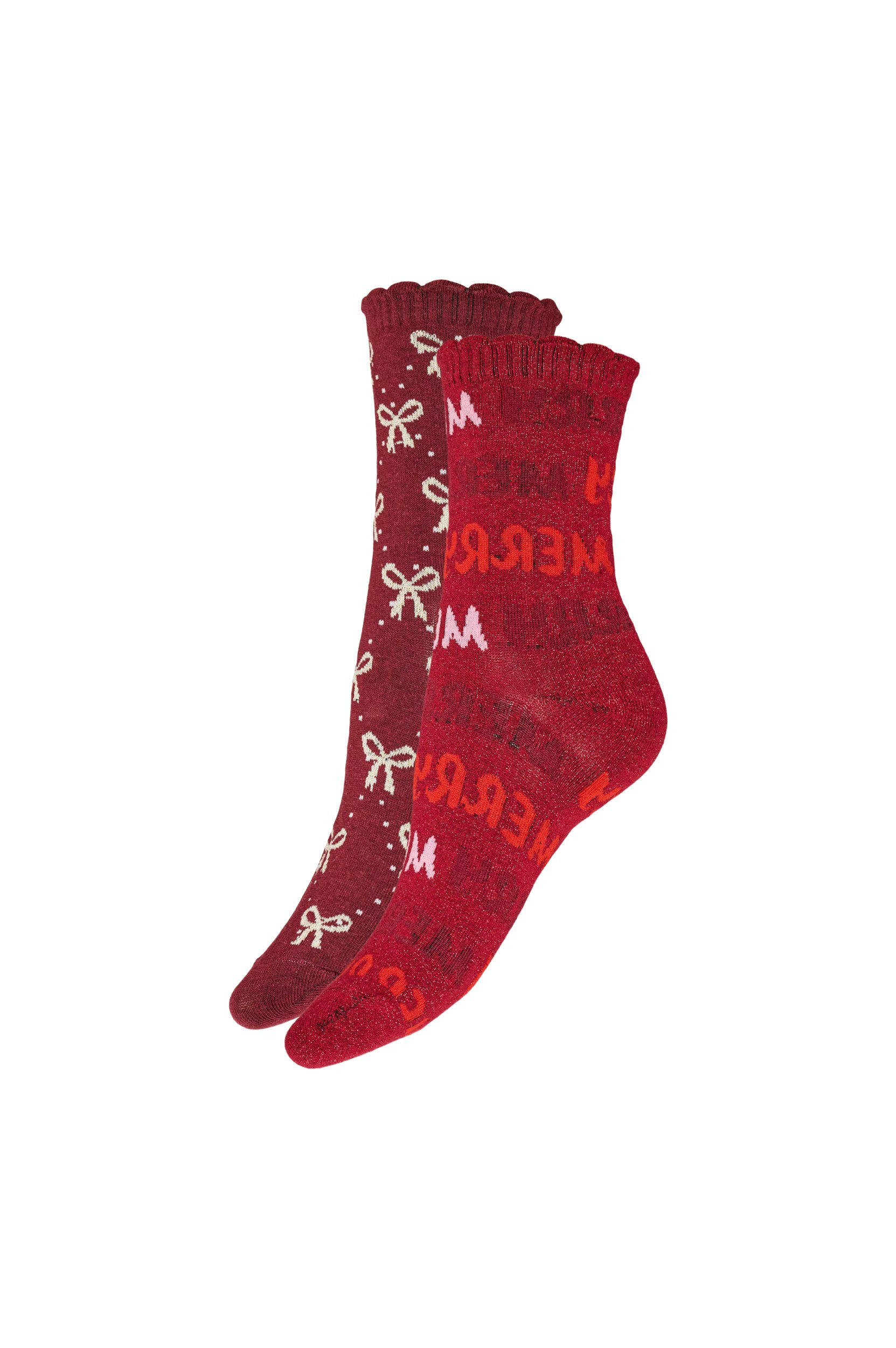 Zizzi2er-Pack Weihnachtssocken, Rot, Packshot image number 0