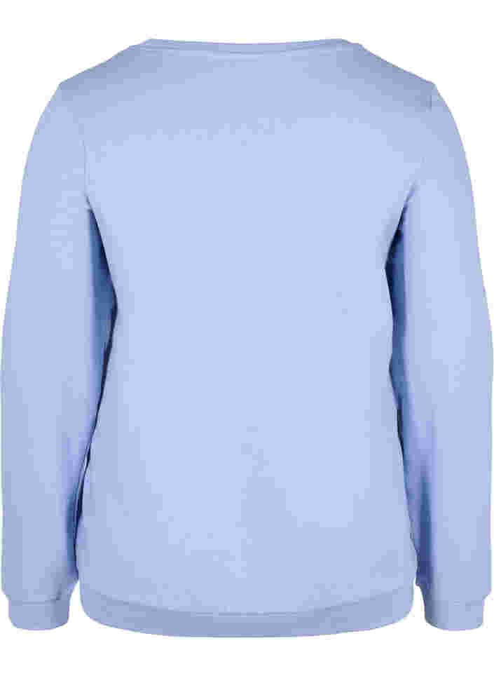 Baumwollsweatshirt mit Textaufdruck, Blue Heron, Packshot image number 1