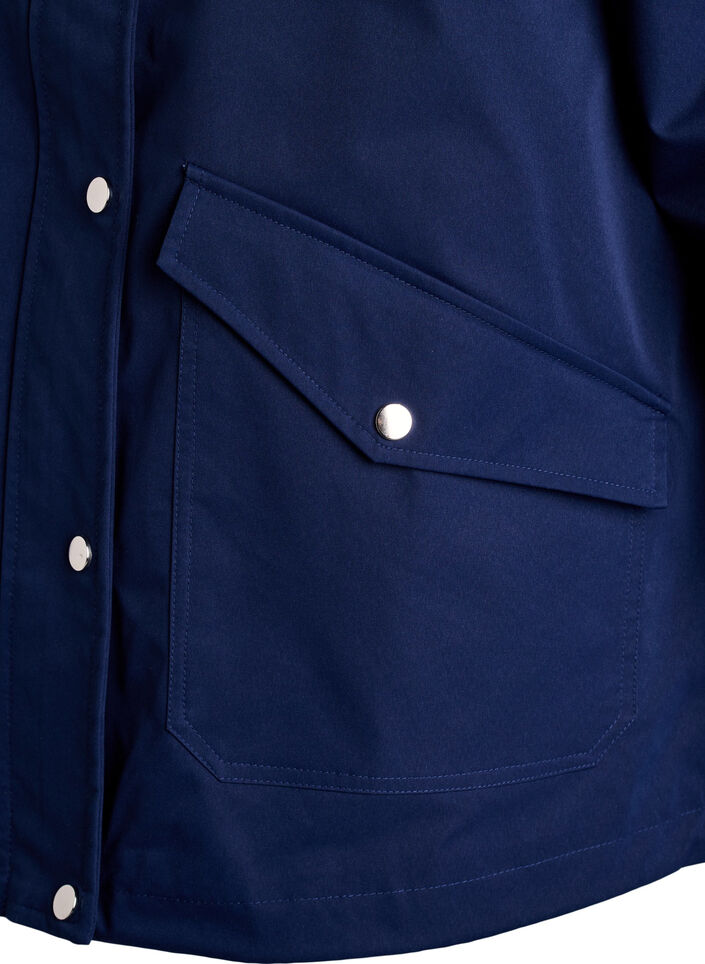 Kurze Frühlingsjacke mit abnehmbarer Kapuze, Blau, Packshot image number 3