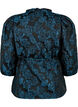 Jacquard-Wickelbluse mit 3/4-Ärmeln, Black Blue, Packshot image number 1
