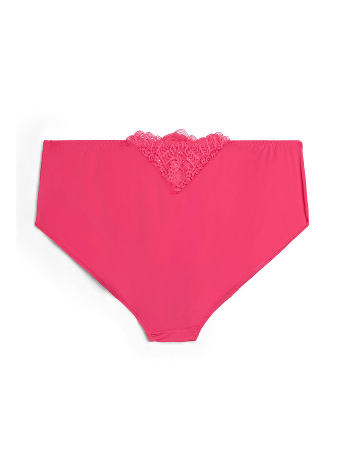 Slip aus Mikrofaser mit Spitzendetails, Pink, Packshot