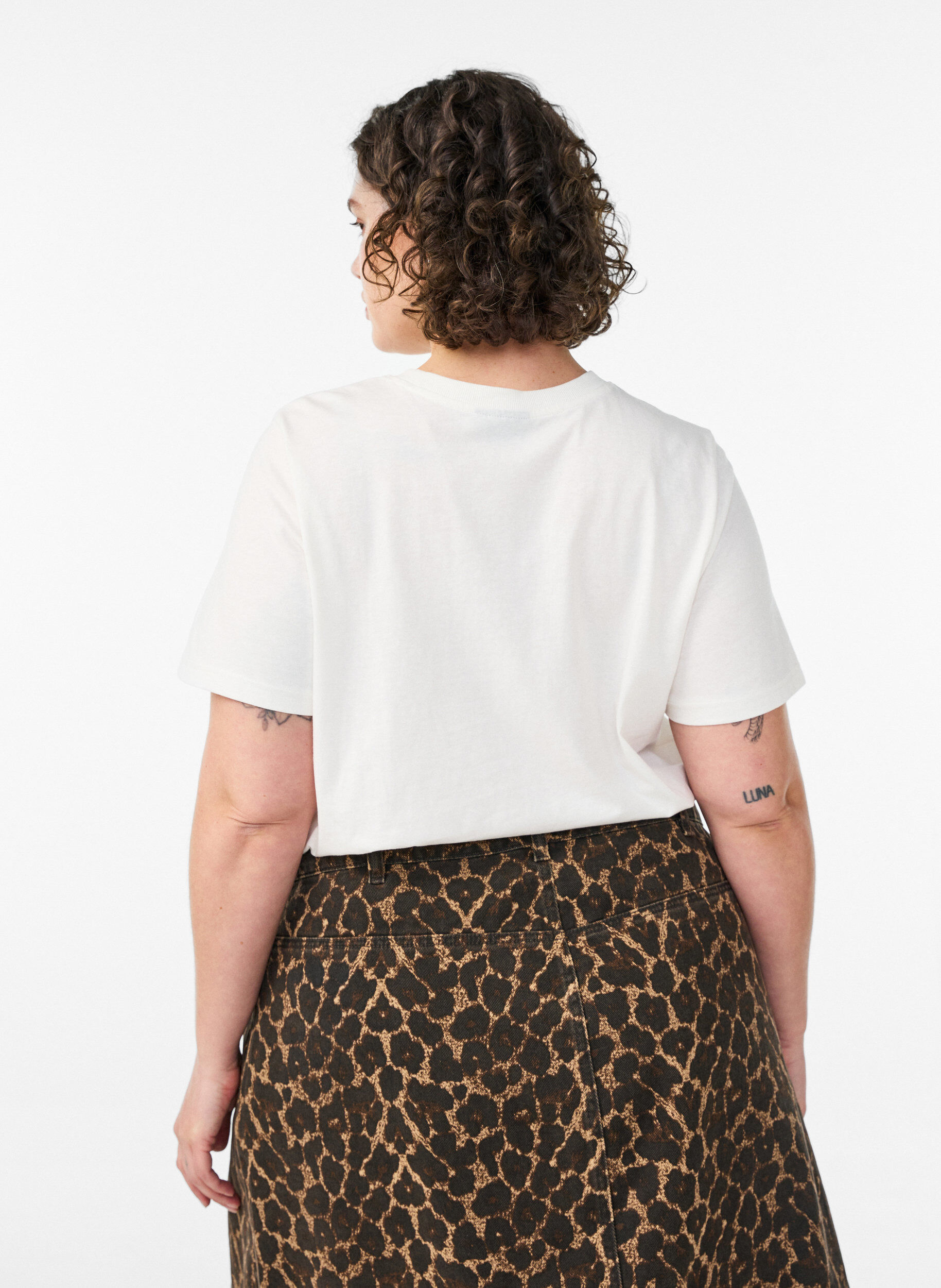 ZizziT-shirt aus Baumwolle mit Print, Wei&szlig;, Model image number 2