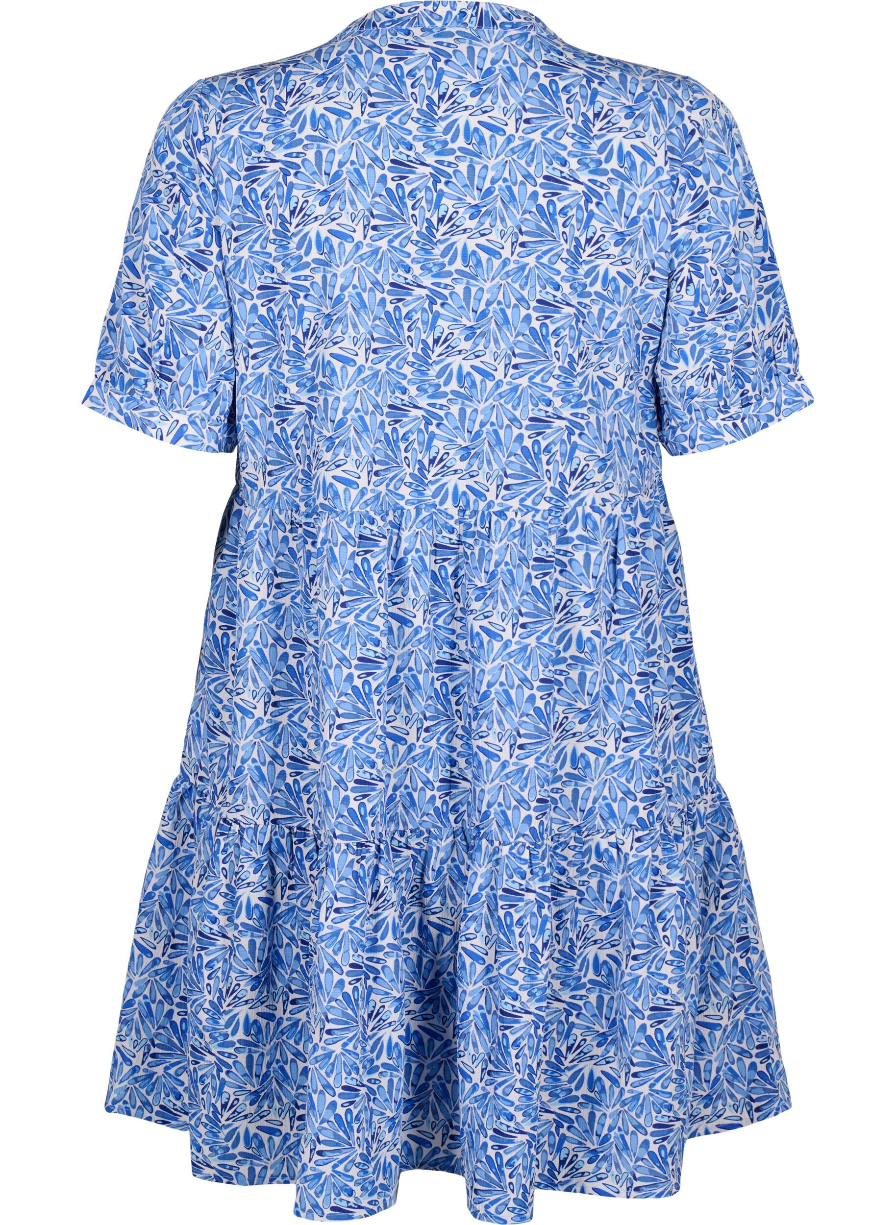 Zizzi FLASH &ndash; A-Linien-Kleid mit Print, White Blue AOP, Packshot image number 1
